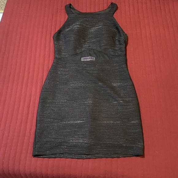 Hailey Logan by Adrianna Papell Black Silver Sparkle Bodycon Dress Large - Picture 6 of 10